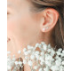 Elsa Lee Paris - Boucles d'oreilles puces Perles Roses 6 mm avec tiges et poussettes en argent rhodié 925 