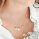 Collier fleurs en argent plaqué or rose de la ligne Pink Daisy