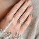 Sterling silver ring from Elsa Lee Paris pearls collection, with 2 white pearls and clear and pink cubic Zirconia lines