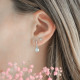 Boucles d'oreilles Elsa Lee Paris, collection tradition, en argent massif et oxydes de Zirconium blanc sertis griffe