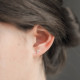 Elsa Lee Paris - Boucles d'oreilles en argent rhodié 925 dorure rose motif liane, 10 oxydes de zirconium 0,16ct sertis