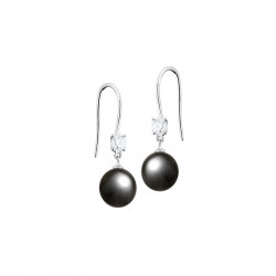 Boucles d'oreilles argent perles grises