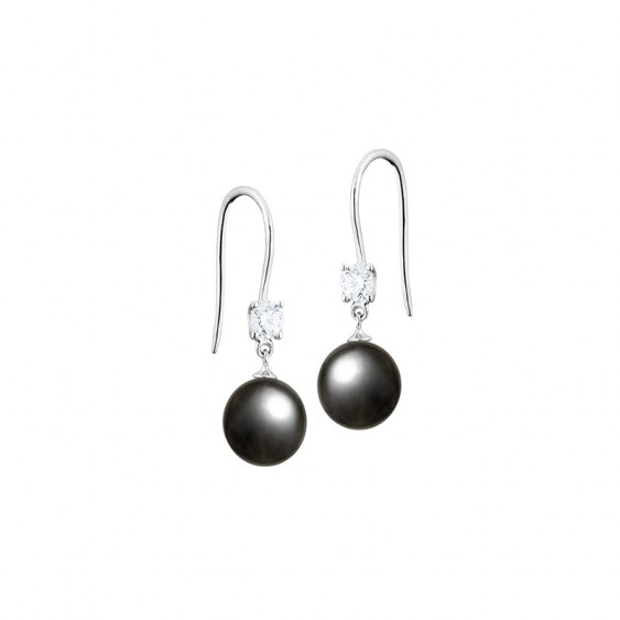 Boucles d'oreilles argent perles grises