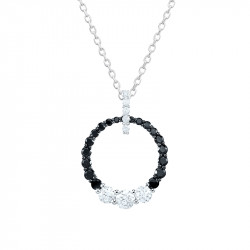 Black and White Circle Ring necklace by Elsa Lee Paris 