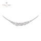 Elsa Lee Paris fine 925 sterling silver rigid necklace - different sizes of clear Cubic Zirconia 