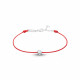 Bracelet Clear Spirit Elsa Lee Paris, oxyde de Zirconium serti clos sur cordon ciré rouge