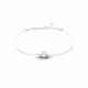 Clear Spirit bracelet from Elsa Lee Paris: one close set Cubic Zirconia on a black cotton waxed lace