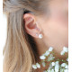 Boucles d'oreilles puces Elsa Lee Paris, deux perles blanches de 8mm