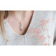 Collier Elsa Lee Paris, collection La Vie en Rose, en argent massif, oxydes de Zirconium et perles roses