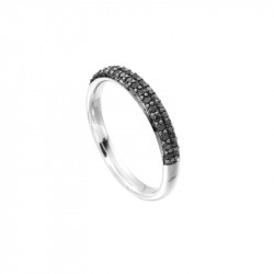 Alliance Elsa Lee Paris en argent 925. branche recouverte d'oxydes de Zirconium noirs