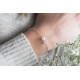 Bracelet en argent, perle blanche et brillant