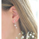 Boucles d'oreilles pendantes Elsa Lee Paris, 4 perles différents tons de rose et oxydes de Zirconium sur la monture