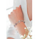 Bracelet Elsa Lee Paris en argent, collection La Vie en Rose, avec perles de différentes couleurs, brillants roses et 3 chaines
