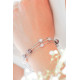 Elsa Lee Paris sterling silver bracelet, 3 chains with different colours for the pearls and pink Cubic Zirconia