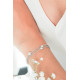 Bracelet Elsa Lee Paris, collection Tradition, chaîne en argent trois tours et 5 oxydes de Zirconium blancs