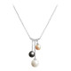 Collier Elsa Lee Paris, collection perles trilogie en argent 925 avec trois perles de couleurs et oxydes de Zirconium