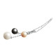 Collier Elsa Lee Paris, en argent 925 et perles de couleurs grise, blanche et ocre avec oxydes de Zirconium