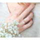 Bague en argent, perle rose et pavage d'oxydes design infini La Vie en Rose