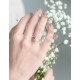 Bague en argent, perle rose et pavage d'oxydes design infini La Vie en Rose