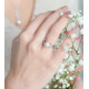 Bague en argent, perle rose et pavage d'oxydes design infini La Vie en Rose