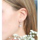 Silver Dangling earrings with soft pink pearls from the silver jewelry collection La Vie en rose