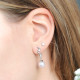 Boucles d'oreilles pendantes design vague accompagné de ses oxydes La Vie en Rose