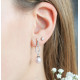 Boucles d'oreilles pendantes perles roses design tradition goutte d'eau de la collection de bijoux argent La vie en rose par Els