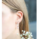 Boucles d'oreilles pendantes perles roses design tradition goutte d'eau de la collection de bijoux argent La vie en rose par Els
