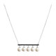 Elsa Lee Paris sterling silver necklace with 5 white pearls and 22 black Cubic Zirconia
