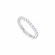 Fine and discreet silver wedding ring with its half circle row of cubics zirconia