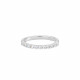 Fine and discreet silver wedding ring with its half circle row of cubics zirconia