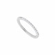 Silver wedding ring with its half circle of round cut cubics zirconia