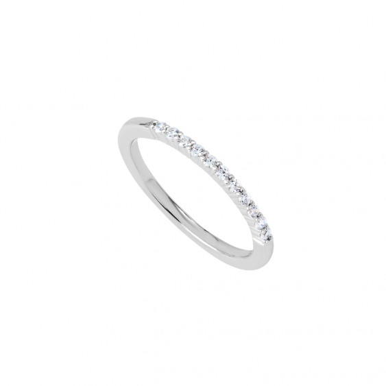 Alliance femme demi cercle en argent fine et discrète 