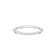 Silver wedding ring with its half circle of round cut cubics zirconia