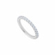 Half circle silver wedding ring with 21 cubics zirconia by Elsa Lee Paris 