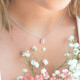 Collier Elsa Lee Paris, collection Memory en argent massif, deux perles blanches 5mm et socle rhodié rose