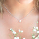 Collier Elsa Lee Paris, collection Memory en argent massif, deux perles blanches 5mm et socle rhodié rose