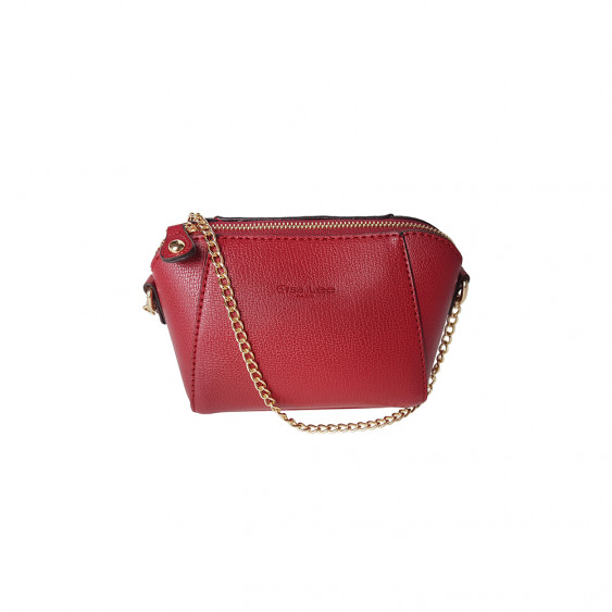 Petit sac main en bandouli re avec sa cha ne dor e couleur bordeaux