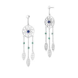 Boucles d'oreilles Attrape rêve de la collection de bijou en argent Dreamcatcher par Elsa Lee Paris 