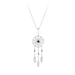 Collier Dreamcatcher pendentif attrape-rêve et oxydes colorés | Elsa Lee Paris