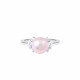 Silver ring with its pink pearl by Elsa Lee Paris - a feminine and soft design