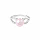 Bague en argent, perle rose et pavage d'oxydes design infini La Vie en Rose