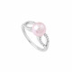 Bague en argent, perle rose et pavage d'oxydes design infini La Vie en Rose