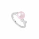 Bague en argent, perle rose et entrelacé d'oxydes La Vie en Rose