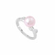 Soft Pink Pearl Silver Ring with its silver branches design by Elsa Lee Paris 