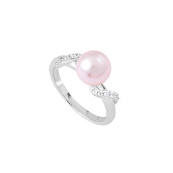 Soft Pink Pearl Silver Ring with its silver branches design by Elsa Lee Paris 