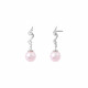 Boucles d'oreilles pendantes design vague accompagné de ses oxydes La Vie en Rose