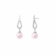 Silver dangling earrings pink pearls traditional design by Elsa Lee Paris 