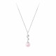 Collier en argent avec pendant design vague et perle rose La Vie en Rose