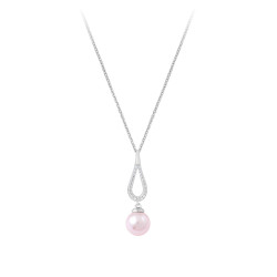 Pink Pearl Necklace tradition in silver by Elsa Lee Paris - Collection La Vie en rose